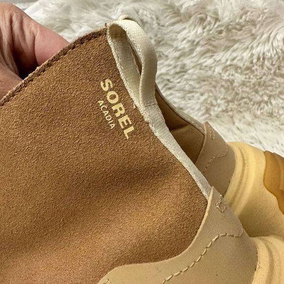 SOREL Kinetic Breakthrough Chunky Platform Boots Side Zip Tan Suede sz 10 womens - Picture 4 of 9